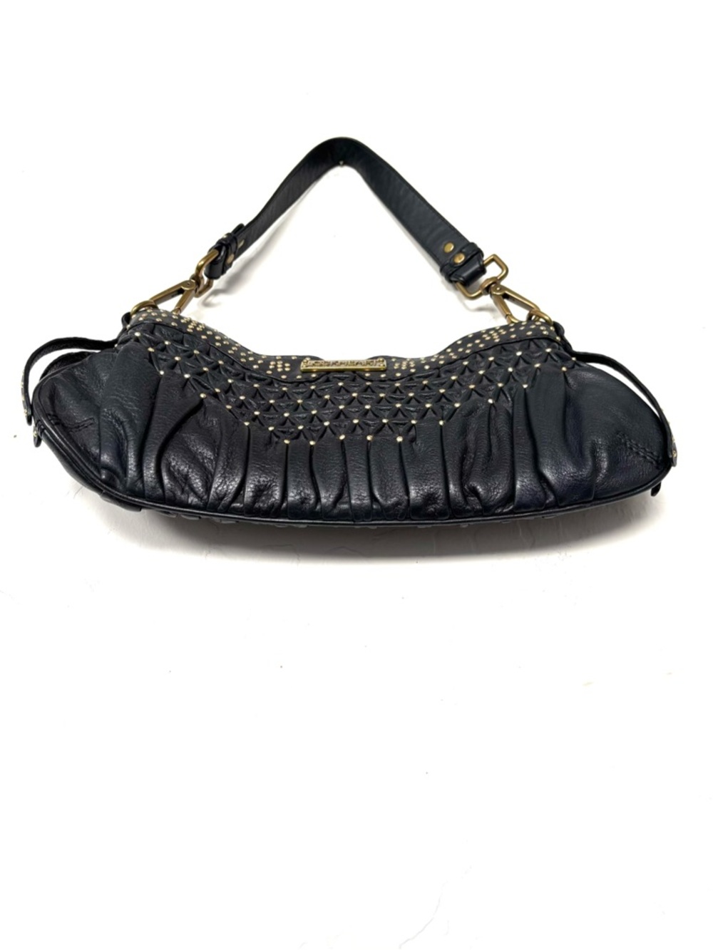 Lockheart vintage y2k bag purse clutch  Black Studded Leather - Picture 2 of 9